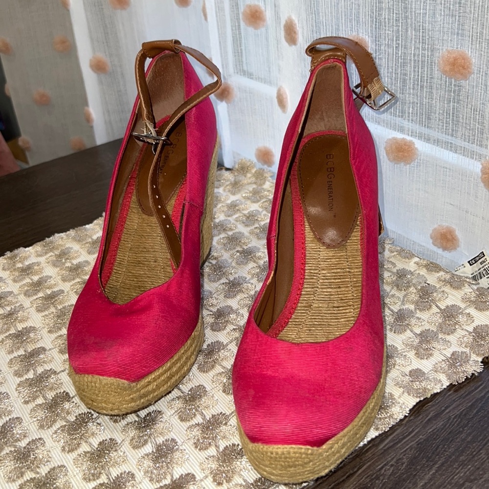 BCBGeneration Red and Tan Heels